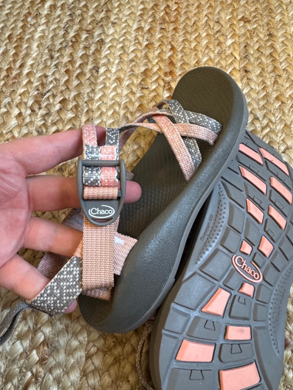 Chacos 4 kids Gray Sport Sandals with Pink Straps - Picture 6 of 7